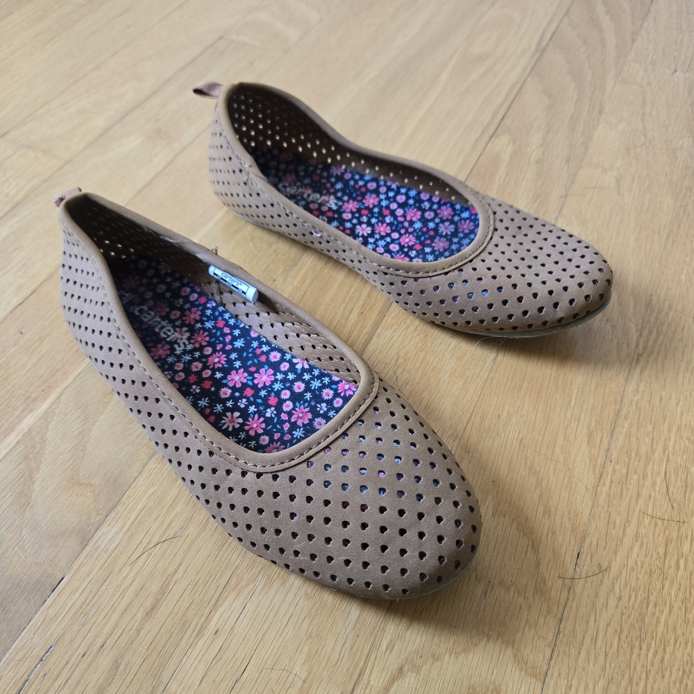 Carter's Brown Perforated Flats Slip-On